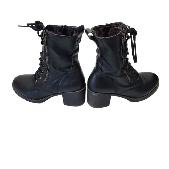 American Rag | Sloanie Lace Up Combat Boots with Animal Print Lining - Picture 3 of 12